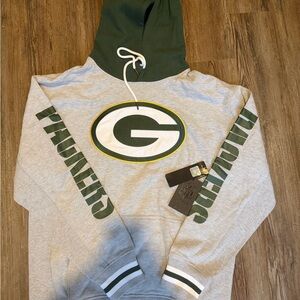 Green Bay Packers Gray & Green Pullover Hoodie Sweatshirt